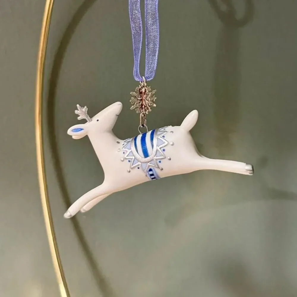 2001 Hallmark Graceful Reindeer Christmas Keepsake Ornaments | Porcelain Winter